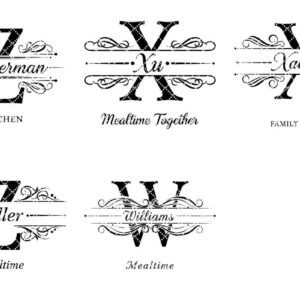 Monogram Family Name Designs for Charcuterie Boards, Personalized Surname Engraving Files
