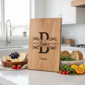 Monogram Family Name Designs for Charcuterie Boards, Personalized Surname Engraving Files