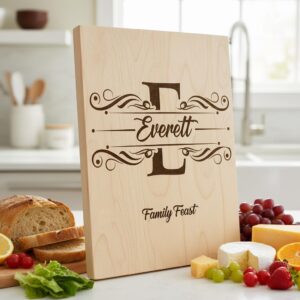 Monogram Family Name Designs for Charcuterie Boards, Personalized Surname Engraving Files