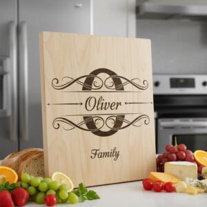 Monogram Family Name Designs for Charcuterie Boards, Personalized Surname Engraving Files