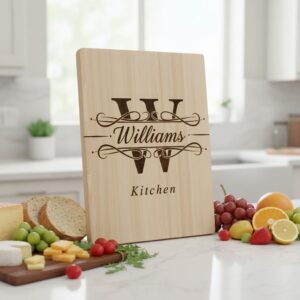 Monogram Family Name Designs for Charcuterie Boards, Personalized Surname Engraving Files