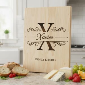 Monogram Family Name Designs for Charcuterie Boards, Personalized Surname Engraving Files