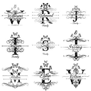 Personalized Charcuterie Board Monogram Designs, Elegant Family Name Laser Engraving Set