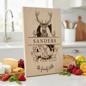 Rustic Antler Monogram Designs, 52 Family Name Files for Engraved Charcuterie Boards