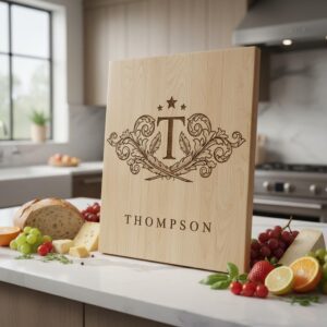 Vintage Crest Bundle, Charcuterie Board Designs, Elegant Monogram Family Name Art