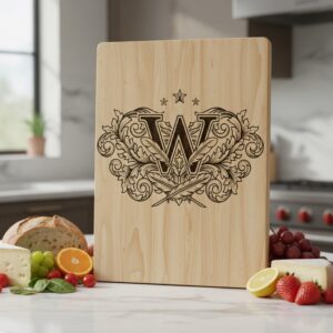 Vintage Crest Bundle, Charcuterie Board Designs, Elegant Monogram Family Name Art