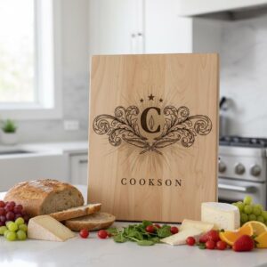 Vintage Crest Bundle, Charcuterie Board Designs, Elegant Monogram Family Name Art