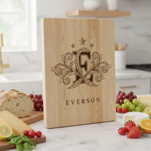 Vintage Crest Bundle, Charcuterie Board Designs, Elegant Monogram Family Name Art