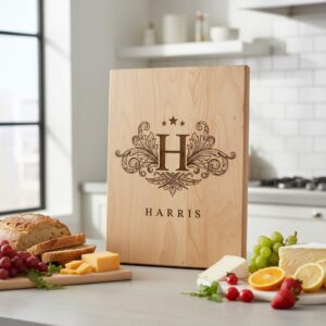 Vintage Crest Bundle, Charcuterie Board Designs, Elegant Monogram Family Name Art