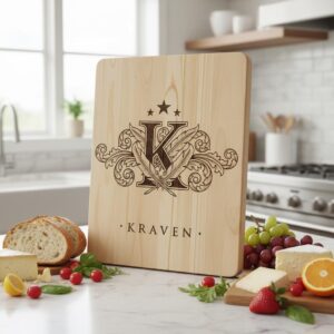 Vintage Crest Bundle, Charcuterie Board Designs, Elegant Monogram Family Name Art