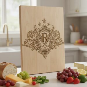 Vintage Crest Bundle, Charcuterie Board Designs, Elegant Monogram Family Name Art