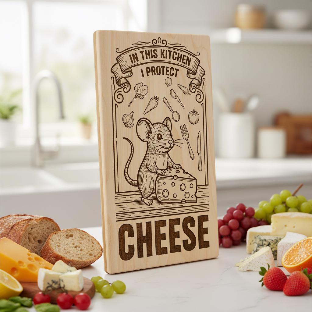 Vintage Engraved Board Design, Charcuterie Laser Template, Funny Animal Family Decor