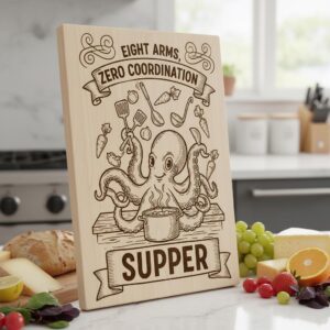 Vintage Engraved Board Design, Charcuterie Laser Template, Funny Animal Family Decor