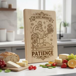 Vintage Engraved Board Design, Charcuterie Laser Template, Funny Animal Family Decor