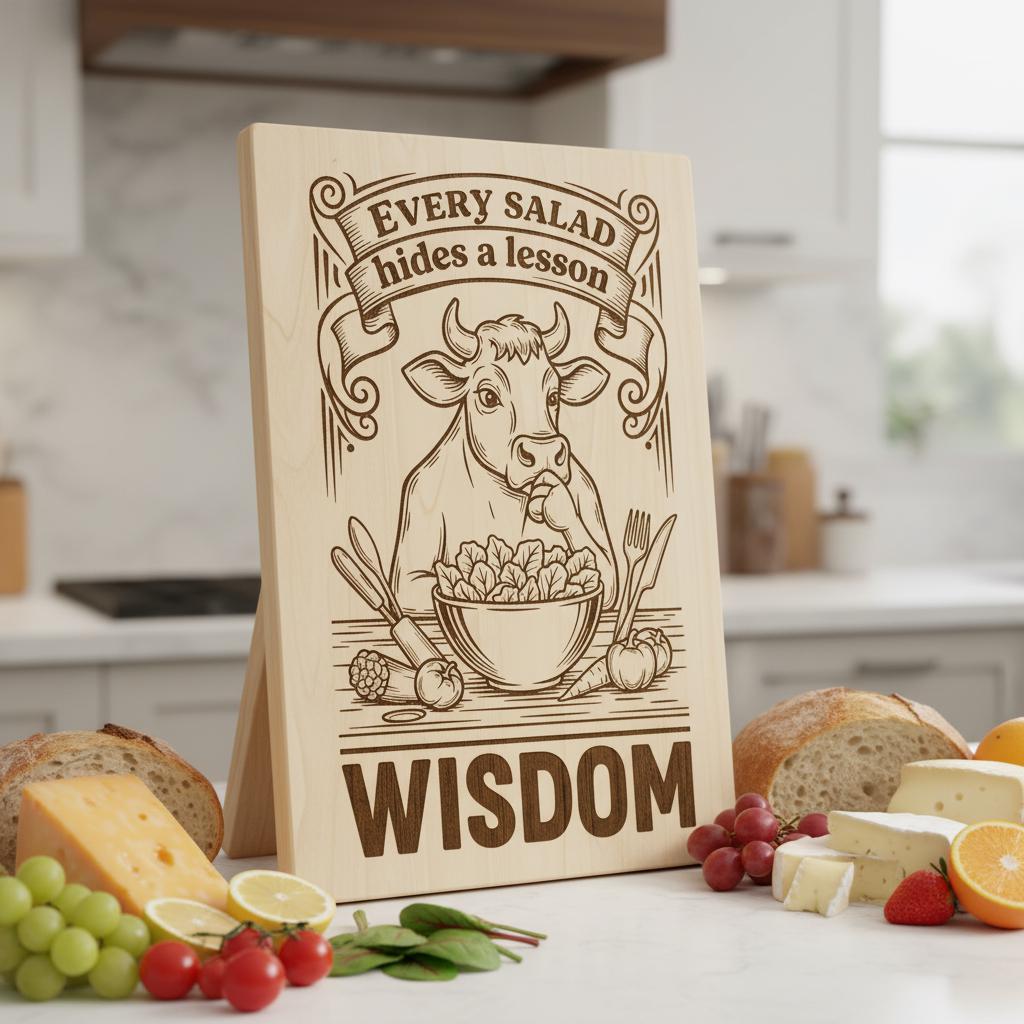 Vintage Engraved Board Design, Charcuterie Laser Template, Funny Animal Family Decor