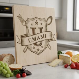 Vintage Kitchen Crest Monogram, Family Name Engraving for Charcuterie Boards