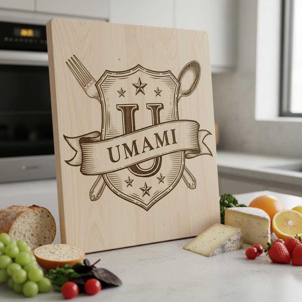 Vintage Kitchen Crest Monogram, Family Name Engraving for Charcuterie Boards