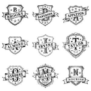 Vintage Kitchen Crest Monogram, Family Name Engraving for Charcuterie Boards