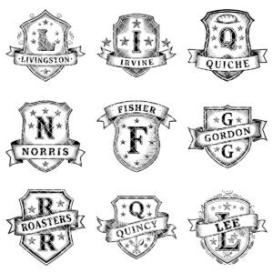 Vintage Kitchen Crest Monogram, Family Name Engraving for Charcuterie Boards