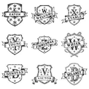 Vintage Kitchen Crest Monogram, Family Name Engraving for Charcuterie Boards