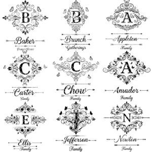 Vintage Monogram Engraving Design for Personalized Charcuterie Boards, Kitchen Decor