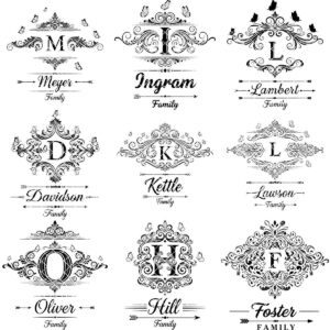 Vintage Monogram Engraving Design for Personalized Charcuterie Boards, Kitchen Decor