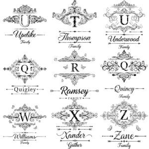 Vintage Monogram Engraving Design for Personalized Charcuterie Boards, Kitchen Decor