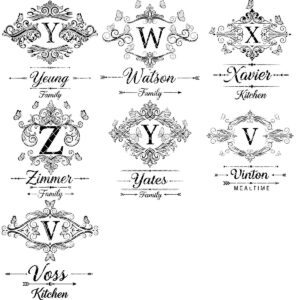 Vintage Monogram Engraving Design for Personalized Charcuterie Boards, Kitchen Decor