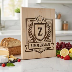 Vintage Monogram Family Crest Designs, 52 Charcuterie Board Engraving Files