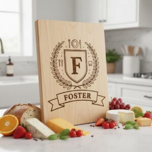 Vintage Monogram Family Crest Designs, 52 Charcuterie Board Engraving Files