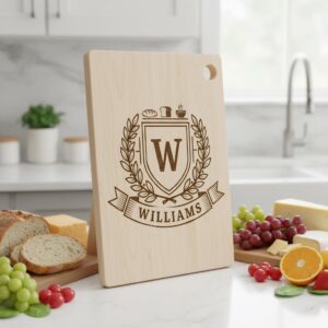 Vintage Monogram Family Crest Designs, 52 Charcuterie Board Engraving Files