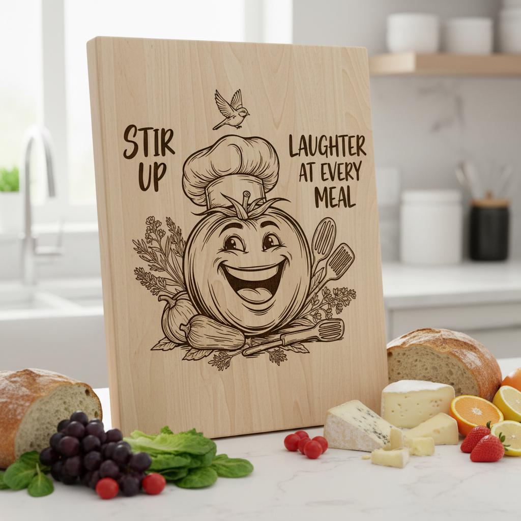 Whimsical Bread Board Engraving Bundle, Funny Charcuterie, Family Name Decor