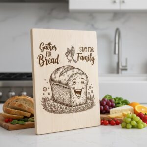 Whimsical Bread Board Engraving Bundle, Funny Charcuterie, Family Name Decor