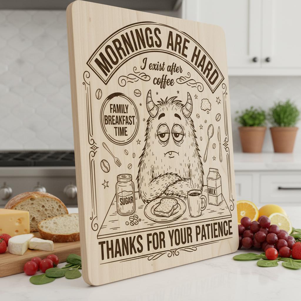 Whimsical Doodle Breakfast Charcuterie Engraving Design Bundle for Boards