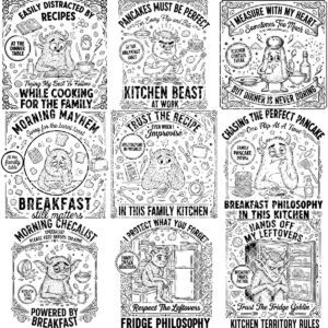 Whimsical Doodle Breakfast Charcuterie Engraving Design Bundle for Boards