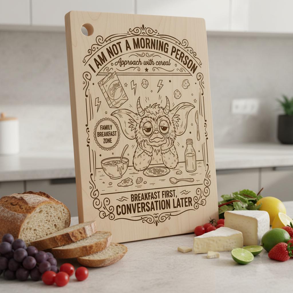 Whimsical Doodle Breakfast Charcuterie Engraving Design Bundle for Boards