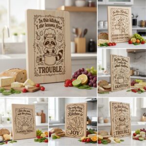 Animal Chef Board Engraving Designs Bundle, 20 Kitchen Charcuterie Files