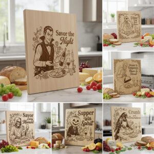 Animal Chef Designs Bundle, Kitchen Engraving Files, Laser Art for Charcuterie Board