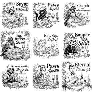 Animal Chef Designs Bundle, Kitchen Engraving Files, Laser Art for Charcuterie Board