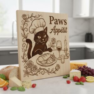 Animal Chef Designs Bundle, Kitchen Engraving Files, Laser Art for Charcuterie Board