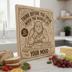 Charcuterie Board Designs, Funny Kitchen Vintage Cartoon Art for Laser Engraving