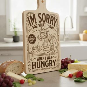 Charcuterie Board Designs, Funny Kitchen Vintage Cartoon Art for Laser Engraving