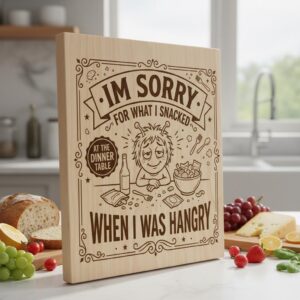 Charcuterie Board Designs, Funny Kitchen Vintage Cartoon Art for Laser Engraving