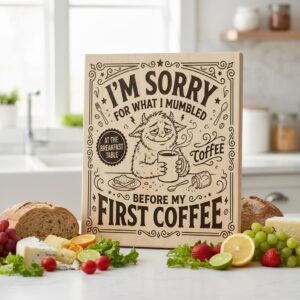 Charcuterie Board Designs, Funny Kitchen Vintage Cartoon Art for Laser Engraving