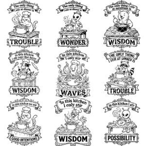 Charcuterie Board Engraving Bundle, Whimsical Vintage Line Art, Animal Chef Banner