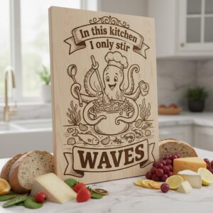 Charcuterie Board Engraving Bundle, Whimsical Vintage Line Art, Animal Chef Banner