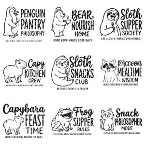 Charcuterie Board Engraving File, Funny Kitchen Animal Art Bundle, Serving Board