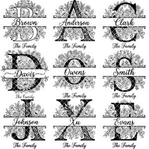 Chopping Board Monogram Bundle, Honeycomb Wildflower, Laser Engraving File, Custom Name