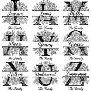 Chopping Board Monogram Bundle, Honeycomb Wildflower, Laser Engraving File, Custom Name