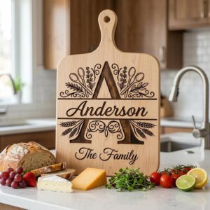 Chopping Board Monogram Engraving Bundle, Custom Alphabet Family Name Designs